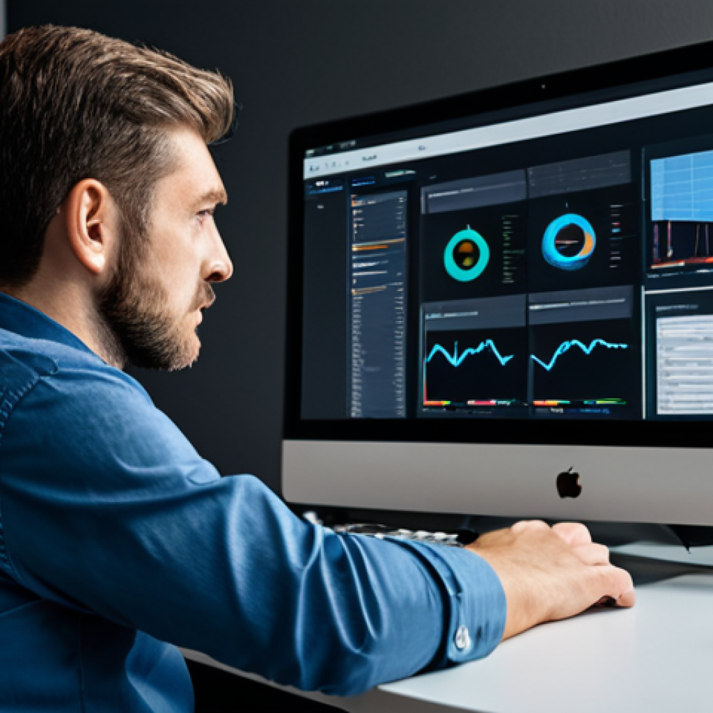 A professional software developer, fully clothed in a modest business casual shirt and dark trousers, sitting thoughtfully at a modern office desk. Their computer screen shows a web application with a visibly slow loading spinner and slightly jumbled UI elements, conveying frustration and inefficiency. The lighting is soft, creating a serious yet professional atmosphere. Safe for work, appropriate content, perfect anatomy, correct proportions, natural pose, professional photography, high quality, well-formed hands, proper finger count, natural body proportions, family-friendly.