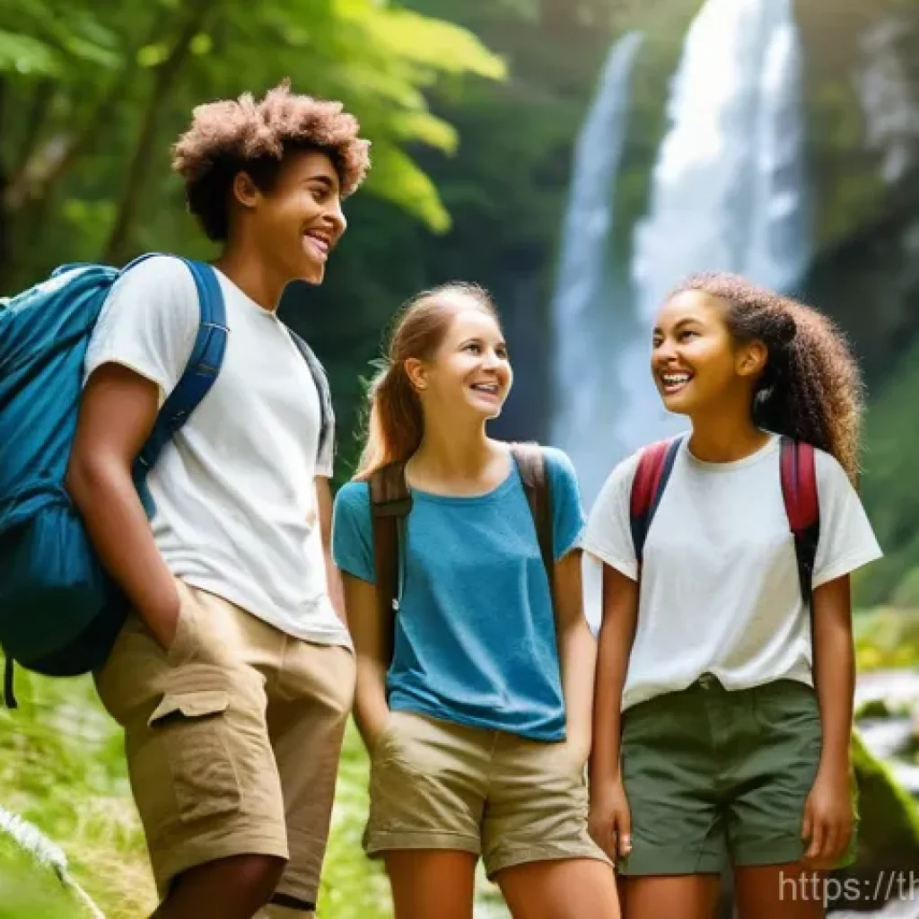 자바스크립트 성능 최적화를 위한 알고리즘 개선 - A group of four diverse teenagers (two boys, two girls, approximately 16-17 years old) are joyfully ...