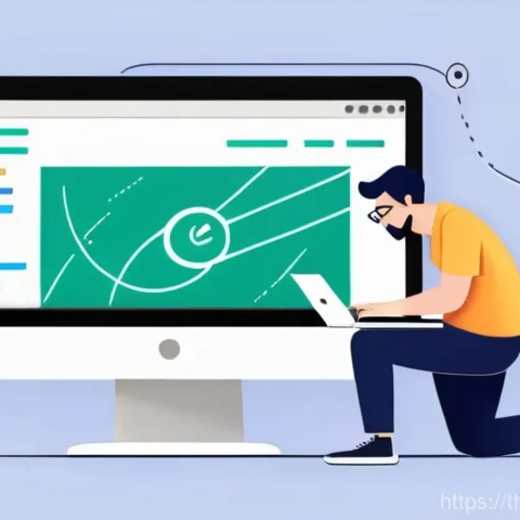 자바스크립트 성능 분석을 위한 프로파일링 도구 - **Prompt:** A modern, minimalistic user looking frustrated, leaning close to a computer screen displ...