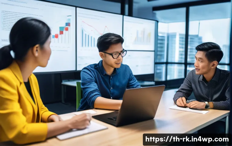 자바스크립트 성능 개선을 위한 팀 협업 전략 - **Prompt:** "A diverse group of professional software developers, including men and women of various...