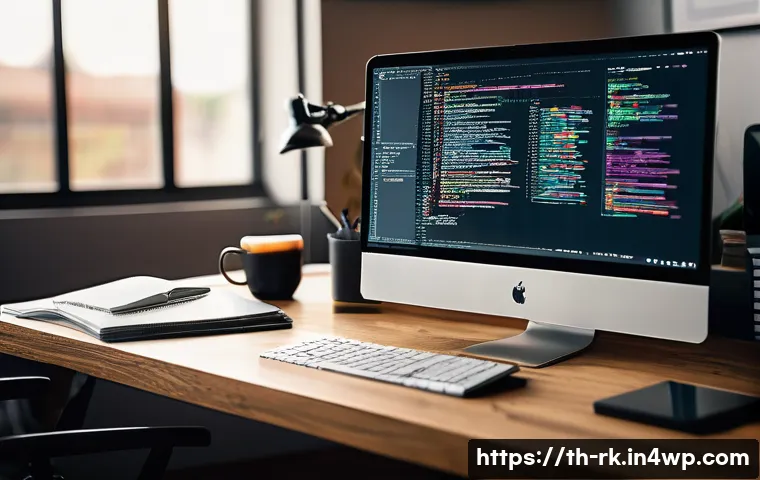 자바스크립트 성능 향상을 위한 최적화 프레임워크 비교 - A modern web developer’s workspace showing a high-resolution computer screen displaying complex Java...