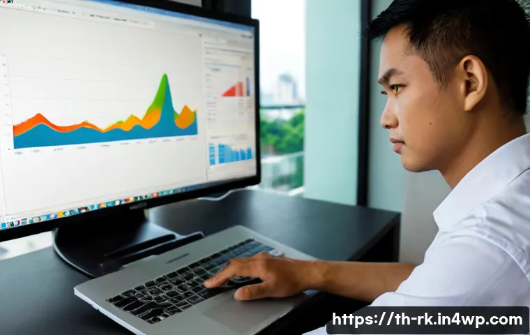 자바스크립트 최적화  불필요한 렌더링 줄이기 - Photorealistic Thai software developer at a clean modern desk in Bangkok, focused on a laptop showin...